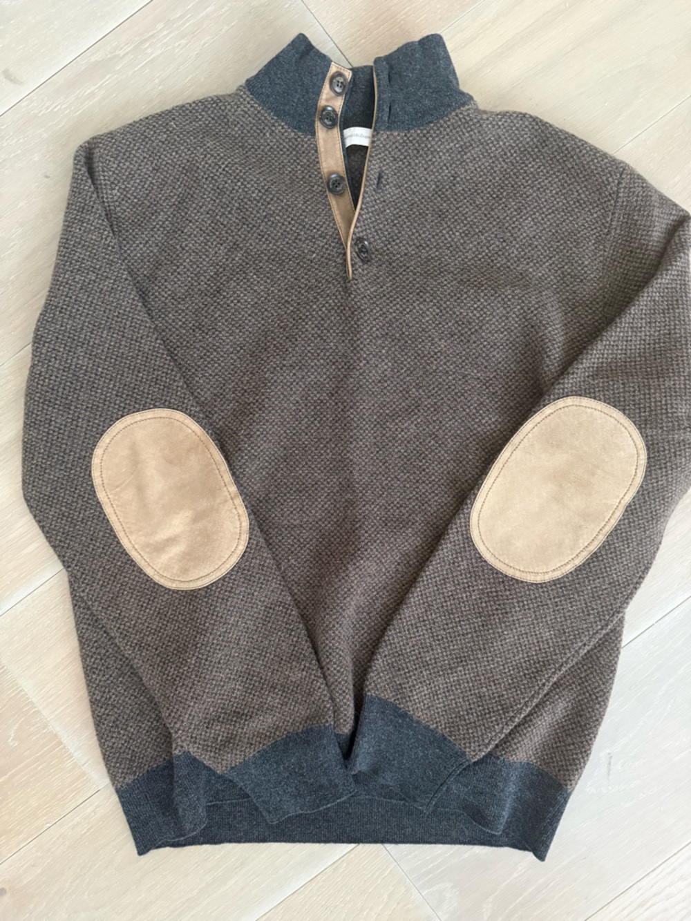 Ermenegildo Zegna Brown Textured Zip-Up Knit Sweater - Picture 2 of 6